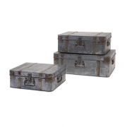 Teri Galvanized Suitcases - Set of 3