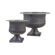 Carey Galvanized Urns - Set of 2