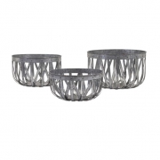 Arlene Galvanized Baskets - Set of 3
