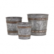 Becki Galvanized Pots - Set of 3