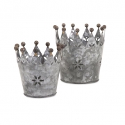 Maddy Galvanized Crowns - Set of 2