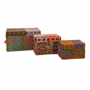 Handsel Woven Rag Trunks - Set of 3