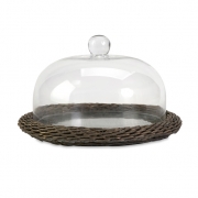 Olivia Glass Cloche w/ Willow Base