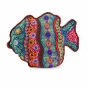 Splash Fish Embroidered Pillow