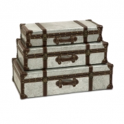 Theodric Galvanized Trunks - Set of 3