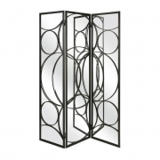 Serline Mirror and Iron Floor Screen