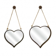 Heart Shape Wall Mirrors - Set of 2