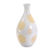 Essentials White with Yellow Flower Vase