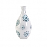 Essentials White with Blue Flower Vase