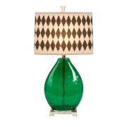 Hercules Glass Table Lamp with Harlequin Shade