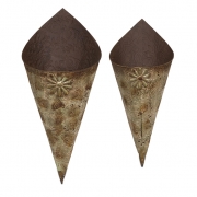 Ella Elaine Sienna Metal Wall Pocket - Set of 2