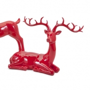 Playful Reindeer- Red (antlers KD)-Sitting