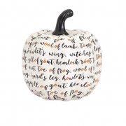 Wicked Script Ceramic Pumpkin