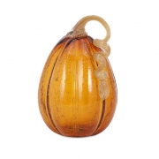 Amber Large Glass Pumpkin with LED Light