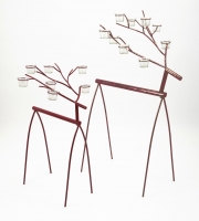 Reindeer Red Votive Stand - Set of 2