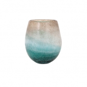 Luna Short Blue Frosted Vase
