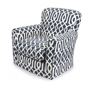 Lucia Navy Geometric Swivel Chair