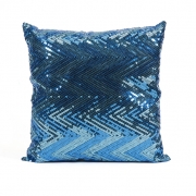 Estradin Blue Sequin Chevron Pillow