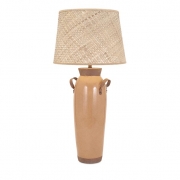 Toleda Terracotta Table Lamp with Woven Shade