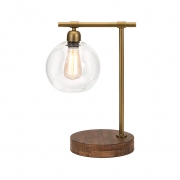 Amplitude Glass and Wood Table Lamp