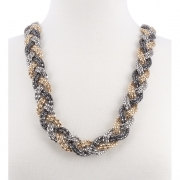 BTQ Braided Metallic Necklace