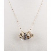 BTQ Mixed Metal Ring Charms on Chain