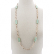 BTQ Faceted Light Green Stone Necklace