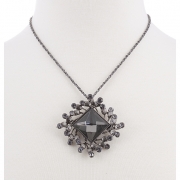 BTQ Grey Stone Charm on Chain