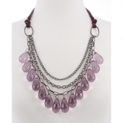 BTQ Purple Crystal Teardrop Necklace