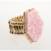 BTQ Pink Stone Gold Ring