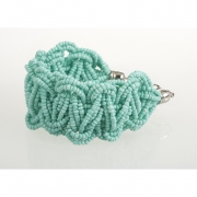 BTQ Light Teal Woven Bead Bracelet