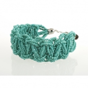 BTQ Dark Teal Woven Bead Bracelet