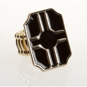 BTQ Black and Gold Graphic Stretch Ring