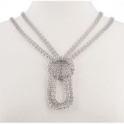 BTQ Silver Mesh Knot Chain Necklace
