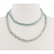 BTQ Burnished Gold Double Chain Necklace