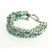 BTQ Teal and Gold Woven Bracelet