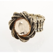 BTQ Burnished Gold Rhinestone Ring