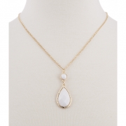 BTQ White Drop Stone Necklace