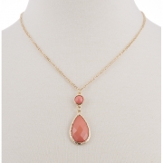 BTQ Orange Drop Stone Necklace
