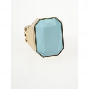 BTQ Light Blue Faceted Ring