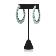 BTQ Teal and Gold Woven Earrings