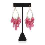BTQ Fushia Beaded Earrings
