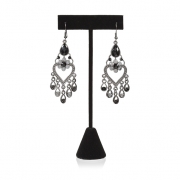 BTQ Black Chandelier Earrings