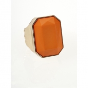 BTQ Orange Faceted Ring