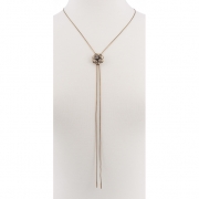 BTQ Burnished Gold Rose Bolo Necklace