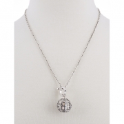 BTQ Silver Birdhouse Necklace