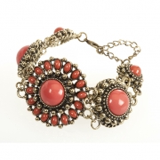 BTQ Gold and Pink Stone Bracelet