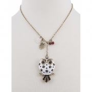 BTQ Black and White Owl Necklace