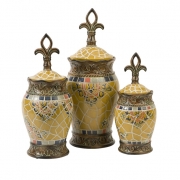Vallarta Ceramic Canisters - Set of 3