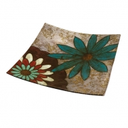 Charay Floral Glass Tray